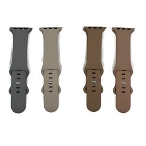 Generic Soft Silicone Watch Bands Gray Tan Brown & Beige for iWatch 38 - 45mm